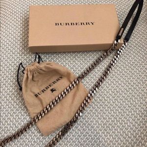 Burberry Chain Link / Leather Necklace